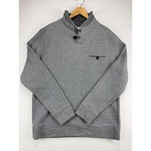 Billy Reid Shawl Collar Pullover Sweatshirt Mens XL Gray Button Neck Sweater